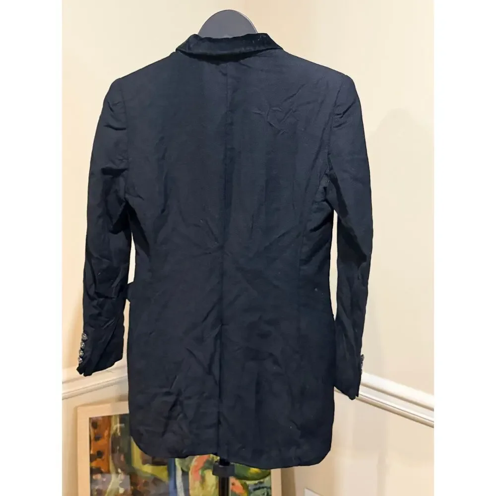 Vintage Ralph Lauren 100% Wool Riding Jacket Velvet collar hunt coat Made in USA